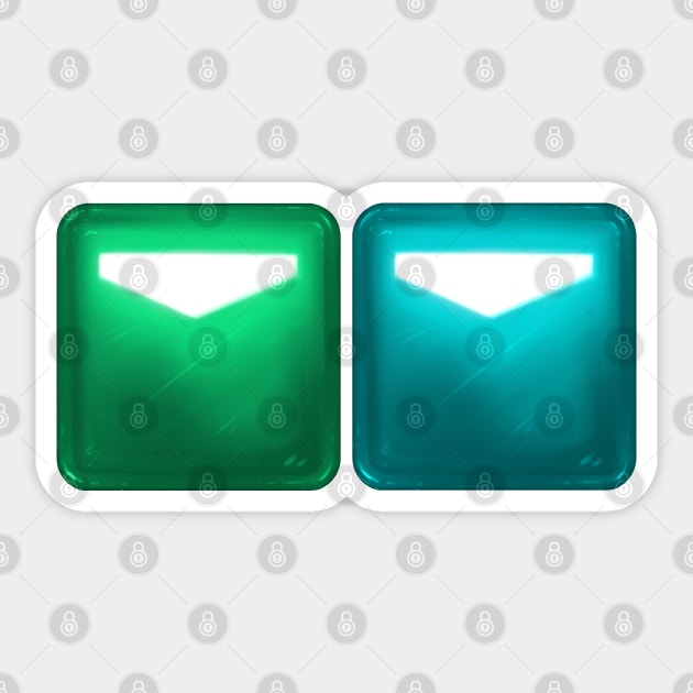 Beat Saber Blocks - Sea Green & Cerulean Blue Sticker by JessySketches